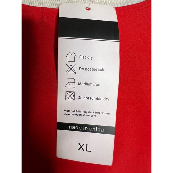 NWT Favo look dress XL Pleated Lightweight Y2K Classic Red Comfortable - Picture 12 of 13